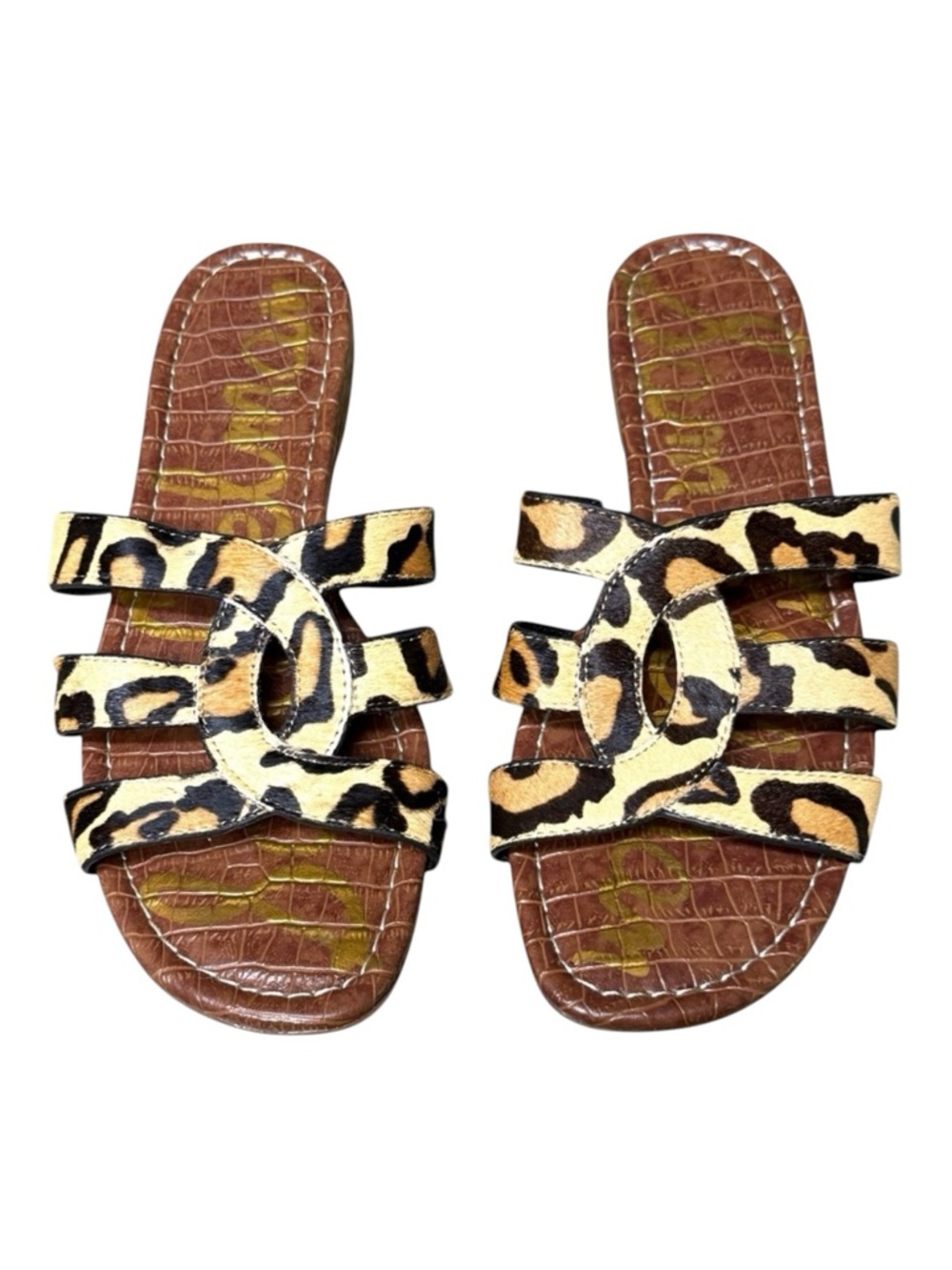 Sam Edelman Women's Bryna Leopard Print Hairon Slide Sandals 7.5